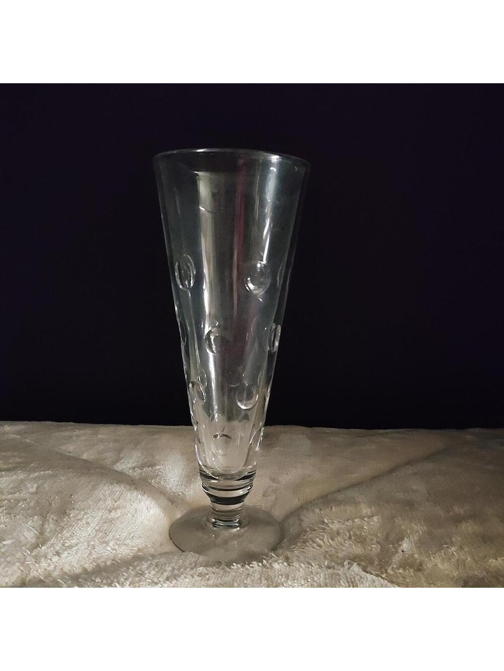 Vintage BRYCE GLASS "CUT DOT" 8oz PILSNER BEER 7-3/4" - Cut Polished Dots